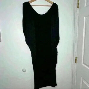 Ioanna Kourbela Black Sleeveless Ribbed Dress Large XL